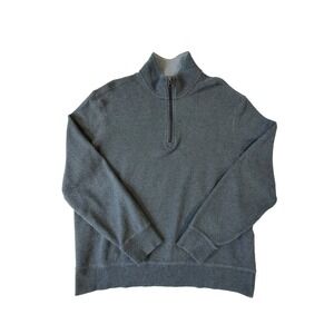 Cremieux Classics Men's Large Gray Heather 1/4 Zip Pullover Sweater